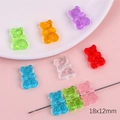 Colorful 18x12mm translucent acrylic gummy bear beads for DIY jewelry making sets - Horizontal Hole Bear / Pack of 20 (Approx 18x12mm) / Random Mixed Colors