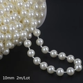 Catena di perle avorio da 10mm su bobina per accessori sposa fai-da-te, lunghezza 2m - Tondo Beige 10mm / 2 Metri