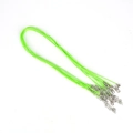 Neon green wax cord necklace with silver lobster clasp and adjustable chain set - 1.5mm 45cm / Grass Green