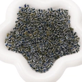 Deep blue and green lined transparent 4x5mm cylinder glass beads in a star tray - Approx. 4x5mm (10g/Pack, Approx. 80 Beads) / Royal Blue Green