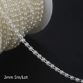Filo di perle avorio da 3mm a doppio filo per decorazioni fai-da-te nuziali, rotolo 5m - Doppio Filo Beige 3mm / 5 Metri