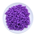 Perles en acrylique violettes de forme cylindrique pour la création de bijoux DIY - Diamètre 9mm Épaisseur 6mm, 26g/Environ 100 Pcs/Paquet / Violet foncé