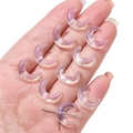Perle a mezzaluna viola traslucido per la creazione di gioielli fai da te - 15x12mm (10 Pezzi/Confezione) / Trasparente