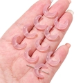 Perline di vetro rosa a forma di luna per gioielli fai-da-te, mostrate sulla mano - 15x12mm (10 Pezzi/Confezione) / Rosa