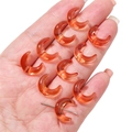 Perline a forma di luna in vetro arancione trasparente per bracciali fai-da-te - 15x12mm (10 Pezzi/Confezione) / arancio-rosso