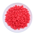 Cuentas cilíndricas de acrílico rojo para creación de pulseras y joyería DIY - Rosa fuerte