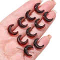Perles en verre en forme de croissant rouge foncé pour la création de bijoux DIY - 15x12mm (10 Pcs/Paquet) / Marron