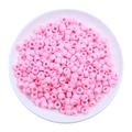 Cuentas de acrílico rosa sólido con agujeros grandes para la creación de joyas DIY - Rosa