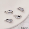 Pendentifs demi-lune en alliage argenté avec zircons pour la création de bijoux DIY - Style Arc Croissant / 1 Pièce/Paquet (8x18mm) / Argent