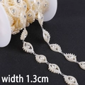 Nastro decorativo a occhio bianco crema con strass larghezza 1,3 cm per artigianato - Forma dell'occhio / 1.3cm 1m
