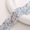 2mm faceted square crystal beads in macaron pastel colors for DIY jewelry making - 2mm (Approx. 180 Beads) / Broken Ice Blue
