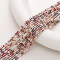 Handmade 2mm faceted crystal cube beads in iridescent red, amber, and grey for jewelry DIY - 2mm (Approx. 180 Beads) / Crush Conservation