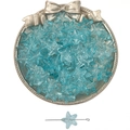 Perle in vetro a stella marina blu traslucido per gioielli fai da te con foro centrale - 10 Pezzi/Confezione (15x14mm) / Blu Acqua