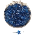 Perline a stella marina in vetro blu scuro traslucido con fori per gioielli fai-da-te - 10 Pezzi/Confezione (15x14mm) / Blu Reale
