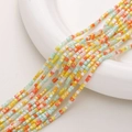 Faceted square crystal beads in orange, yellow and mint green for DIY jewelry making - 2mm (Approx. 180 Beads) / Citrus Tea