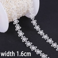 Catena di perle ABS floreale da 1,6cm con strass per artigianato fai-da-te e spose - Stile Fiore Cavo / 1.6cm 1m