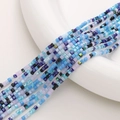 Faceted 2mm crystal square beads in mixed blue and purple tones for DIY jewelry - 2mm (Approx. 180 Beads) / Sky Blue Mixed