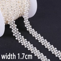 Nastro a tre file di perle e strass per decorazione abiti da sposa, largo 1,7 cm - Trapano a Quattro File Ciondolo / 1.7cm 1m