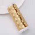 Cordon en velours polyester marron doré sur bobine blanche pour loisirs créatifs - Environ 1200m 1 Rouleau/Paquet / Camel