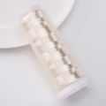 Fil de soie en polyester blanc crème sur bobine blanche pour épingles à cheveux DIY - Environ 1200m 1 Rouleau/Paquet / Beige