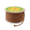 Cordon tressé en nylon marron pour nœuds chinois DIY sur bobine transparente - 2.5mm 11m/Rouleau / Café Caramel
