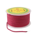 Rouleau de fil de nylon rose foncé pour tissage de bracelets et bijoux faits main - 2.5mm 11m/Rouleau / Rose Framboise