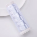 Roll of light blue silk embroidery thread for DIY hairpins on a white spool - Approx 1200m 1 Roll/Pack / Bleached White
