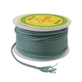Cordon en nylon tressé vert lac et gris argenté sur une bobine transparente - 2.5mm 11m/Rouleau / Bleu Chiné