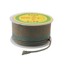 Cordon en nylon bicolore turquoise et marron enroulé sur une bobine en plastique - 2.5mm 11m/Rouleau / Café d'Automne