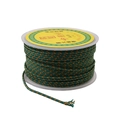 Cordon en nylon tressé bicolore vert foncé et orange pour bijoux artisanaux - 2mm 16m/Rouleau / Vert Foncé