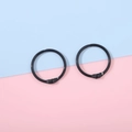 Anelli portachiavi in metallo nero opaco per fai-da-te su sfondo rosa e blu - 30MM / Nero