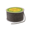 Cordon tressé en nylon tricolore sur bobine pour bijoux DIY et artisanat - 2mm 16m/Rouleau / Noir & Blanc