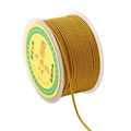 Cordon en nylon doré pour tressage de bijoux DIY sur bobine pour nœuds chinois - 2mm 16m/Rouleau / Jaune Terre