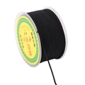 Rouleau de cordon en nylon noir pour tissage de bijoux DIY et nœuds chinois sur fond blanc - 2mm 16m/Rouleau / Noir