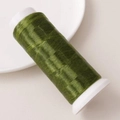 Hilo de terciopelo de poliéster verde oscuro para horquillas en carrete blanco - Aprox 1200m / Rollo / Verde Estilo 5