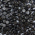 Perles rondes noires 10mm en acrylique avec smiley doré pour création bijoux - Diamètre env. 10mm Épaisseur env. 6mm Trou 2mm / Noir Sourire Doré