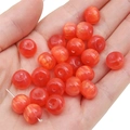 Polished 11x8mm orange resin barrel bead with golden glitter for DIY jewelry making - Orange Red