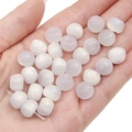 Translucent white resin barrel beads with cat-eye effect for DIY jewelry making - White