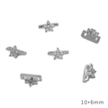 Perle d'espacement fleur argent 10x6mm plaqué or 14K avec zircon pour bijoux DIY - Petit Espaceur Fleur Cinq Pétales (10x6mm) / Platine