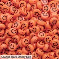 10mm orange acrylic smiley face flat round beads for DIY bracelet jewelry making - Approx 10mm Diameter, 6mm Thickness, 2mm Hole, 50 Pcs/Pack / Orange Red Black Smile