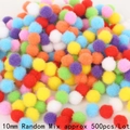 Pompon colorati da 10mm per fai da te e decorazioni natalizie in colori misti casuali - 10mm (circa 500 pezzi/confezione) / Colori Misti Casuali