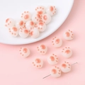 Schattige crèmekleurige acryl kattenpootkralen voor doe-het-zelf sieraden en accessoires - 12x11mm / Oranje