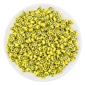 10mm yellow acrylic round smiley face beads for DIY necklace and bracelet jewelry making - Approx 10mm Diameter, 6mm Thickness, 2mm Hole, 50 Pcs/Pack / Yellow with Black Smile