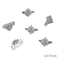 Perle intercalaire fleur en plaqué or 14K argenté pour la création de bijoux DIY - Espaceur Style Étoile (10x7mm) / Platine