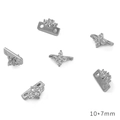 Perles coulissantes fleur en argent et zircon pour bijoux DIY, taille 10x7mm - Espaceur Trèfle à Quatre Feuilles (10x7mm) / Platine