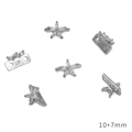 Perle intercalaire fleur en or 14K avec 5 zircons marquise pour bijoux DIY 10x7mm - Espaceur Grande Fleur Zirconia Marquise (10x7mm) / Platine
