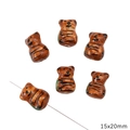 Hand-painted 15x20mm orange tiger ceramic beads for creative DIY jewelry making - Koala / 1 Piece (15x20mm) / Brown