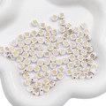 White acrylic alphabet beads with gold letter W M for DIY jewelry making and crafts - W White with Gold Letter