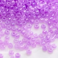 Cuentas de vidrio violeta de 2-4mm con acabado iridiscente para bisutería artesanal - Estilo Redondo Holográfico (01) / 10g/Paquete (2mm-aprox. 660 piezas) / Púrpura Lavanda Holográfico