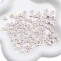 White and gold acrylic alphabet beads with letter B for personalized jewelry making - B White with Gold Letter